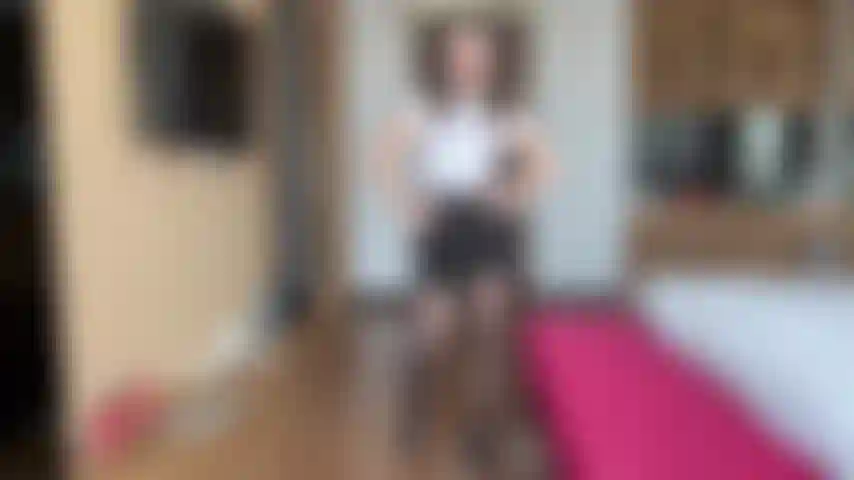 Sharing a room with your boss - You are sharing a hotel room with your boss. You don't want to disappoint your boss so you get your cock out like she instructors. Lucky for you she wearing sexy stockings & heels the whole time. Watch your boss tease and bend about then we cum together big with a cum count down.