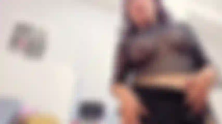 Teasing with my big tits and round ass plug