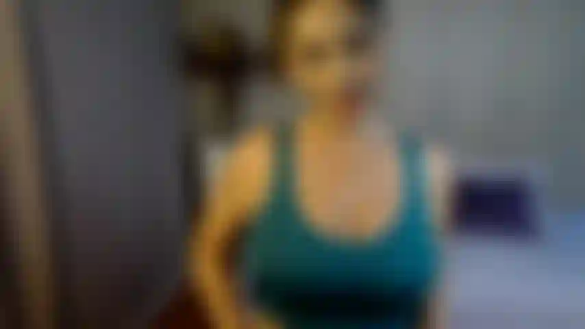 encouragement jerk off on me worship my body with pink sparkly leggings and a gym top