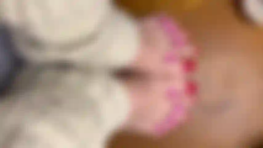 Short_red_shiny_fresh_toes_furry_rug.