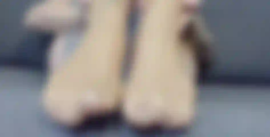 Nylon Feet Close Up with Face