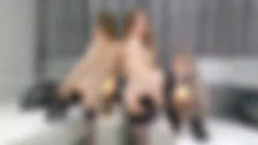 La coda di volpe e la figa giocano con il dildo.