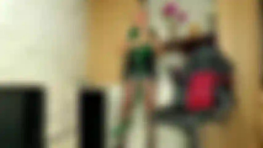 Secretary warms up with her vibrations and touches her ass with her fingers