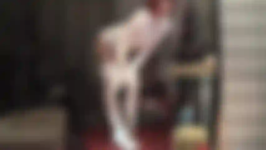 Sensual is the white lingerie outfit, rough is the pegging - Looks like you're going to get fucked good by Mistress' big white strapon cock.