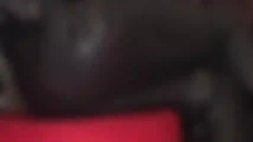 Accarezza il sedere rivestito di pelle della tua padrona indossando pantaloni di pelle nera.