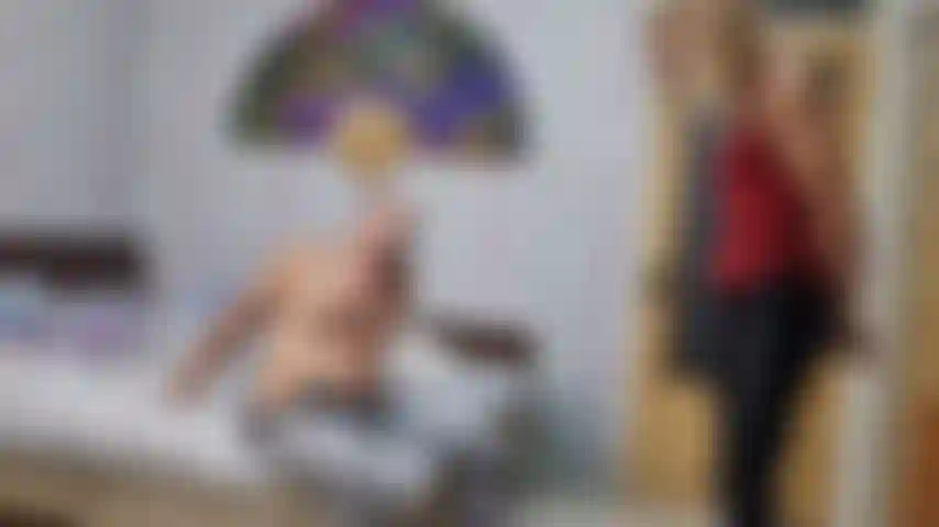 shiny pants, blowjob, facial, pussy play