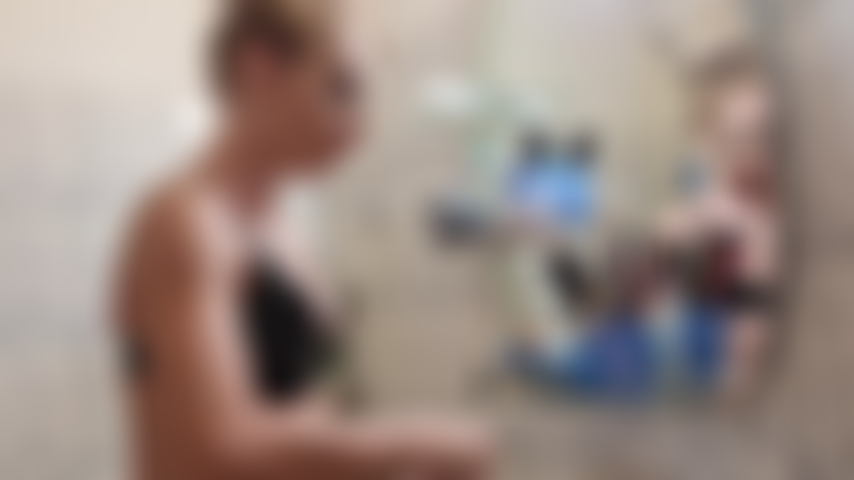 teeth washing fetish, spitting on latex bra