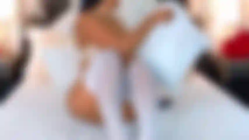 Ramona masturbates a cock with her feet