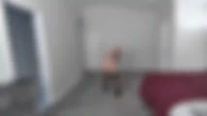 BLACK TENNY SHOES, BLACK THIGH HIGH STOKINGS, G-STRING, & BRA----WALKING ACK & FOURTH---TITS, PUSSY & ASS---TOY IN PUSSY WITH DIRTY TALK