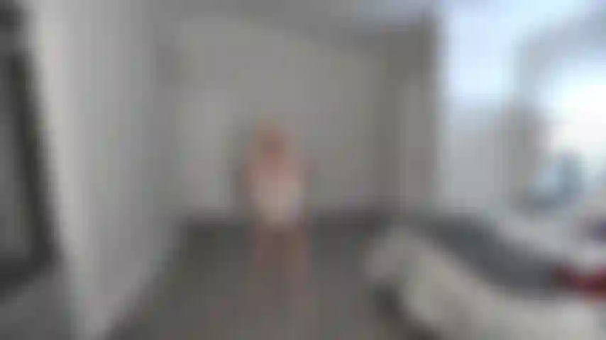 WHITE DRESS TEASE WITH G-STRING & HIGH HEELS---RIEVERSE COWGIRL WITH BLACK TOY IN PUSSY