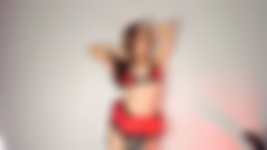Teaing you in red lingerie