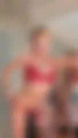 Spicy blonde and in a tempting red, wanna see more? Come with me 😳
