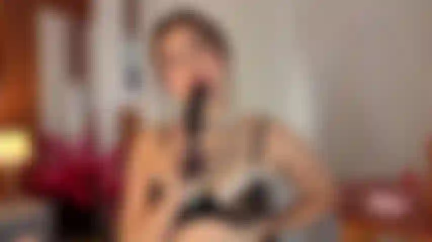 Delicious blowjob to my black dildo